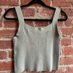 Abercrombie Ribbed Knit Tank Top in Green